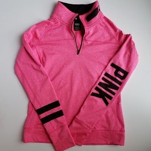 VS PINK Quarter zip yoga top hot pink small